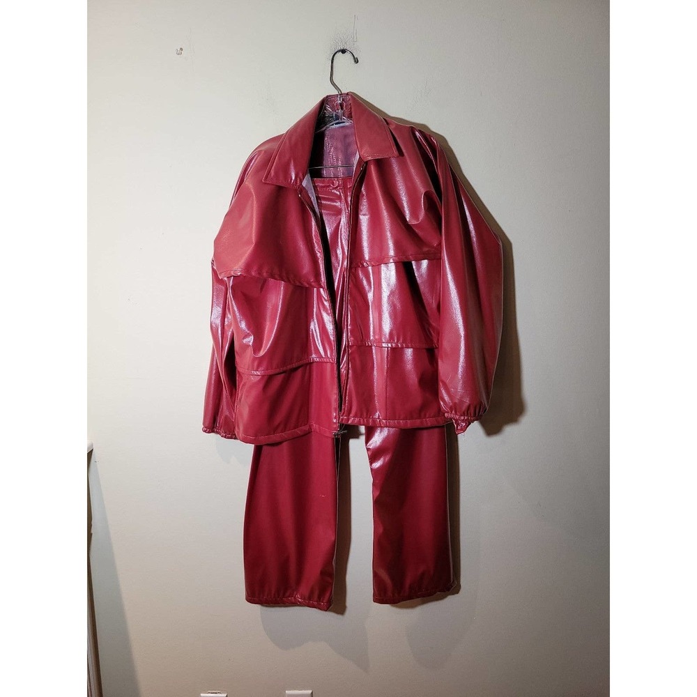 Duckster's Women's Retro Waterproof Red Pantsuit Size medium